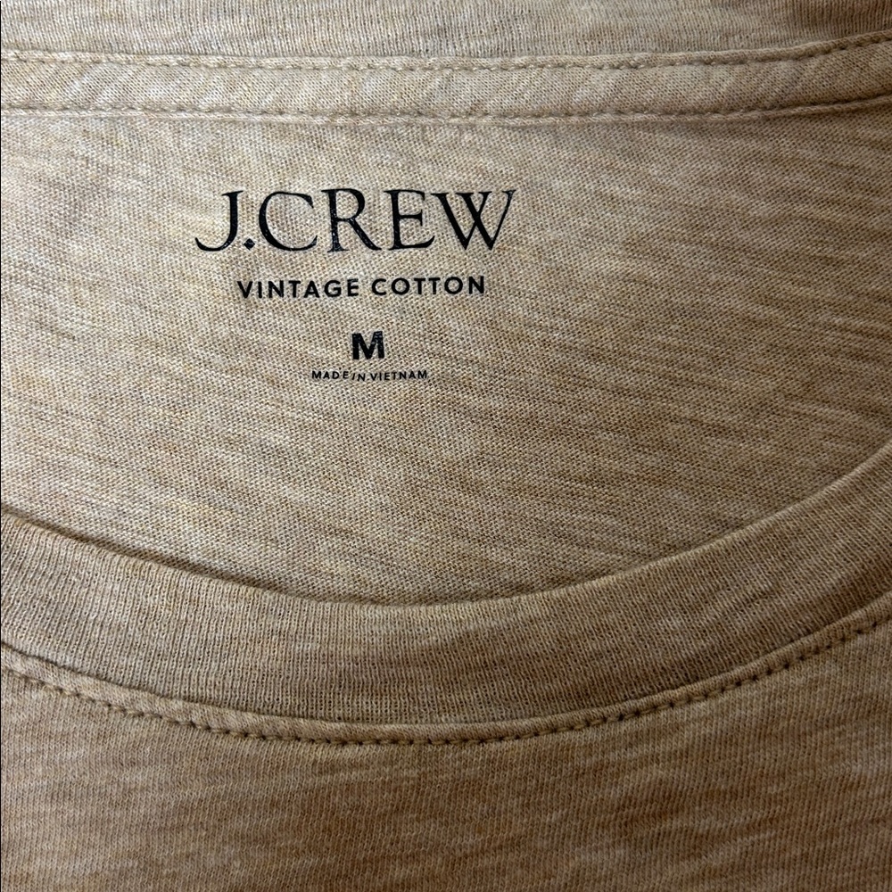 J. Crew Vintage Cotton Heathered Tan T-Shirt Medium - Picture 3 of 4
